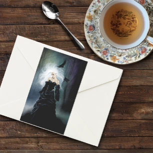 Sticker Rectangulaire Femme mystérieuse gothique noire élégante Brume de