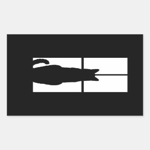 Sticker Rectangulaire Fenêtre Cat Cliquez pour Customiser la couleur Déc