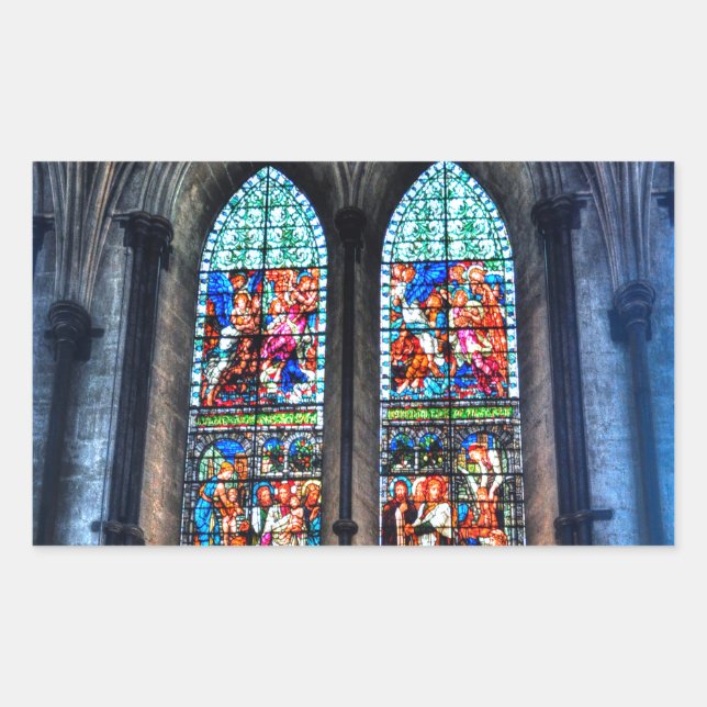 Sticker Rectangulaire Fenêtres en verre tendu, Cathédrale de Salisbury,  (Devant)