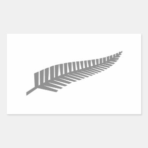 Sticker Rectangulaire Ferne argentée de Nouvelle-Zélande