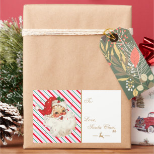 Sticker Rectangulaire Festipe Retro Père Noël cadeau