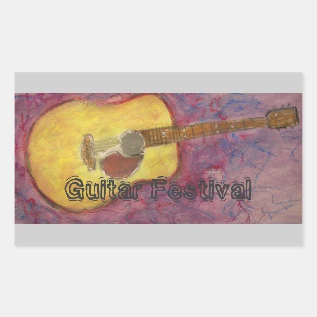Sticker Rectangulaire Festival de guitare (Devant)