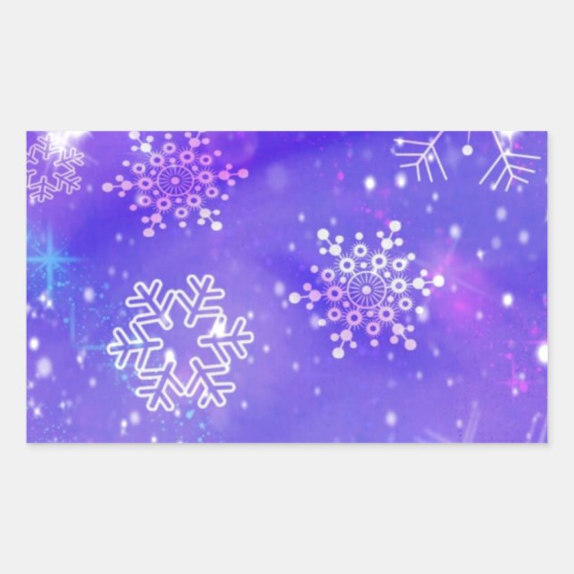 Sticker Rectangulaire Festive Violet Fête Fête Fête de Noël (Devant)