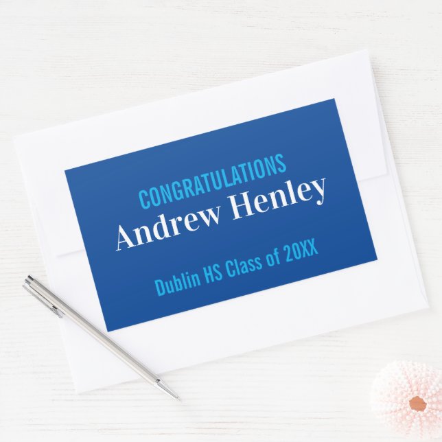 Sticker Rectangulaire Fête de graduation de texte simple Favoriser (Enveloppe)