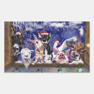 Sticker Rectangulaire Fête des animaux