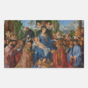 Sticker Rectangulaire Fête des Garlands Roses, 1506 (huile sur bois)