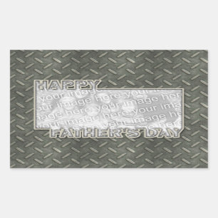 Sticker Rectangulaire Fête des pères coupée AJOUTER VOTRE grille PHOTO M