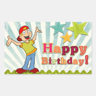 Sticker Rectangulaire Fête Joyeux anniversaire