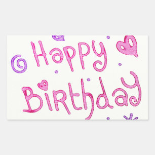 Sticker Rectangulaire Fête Joyeux anniversaire