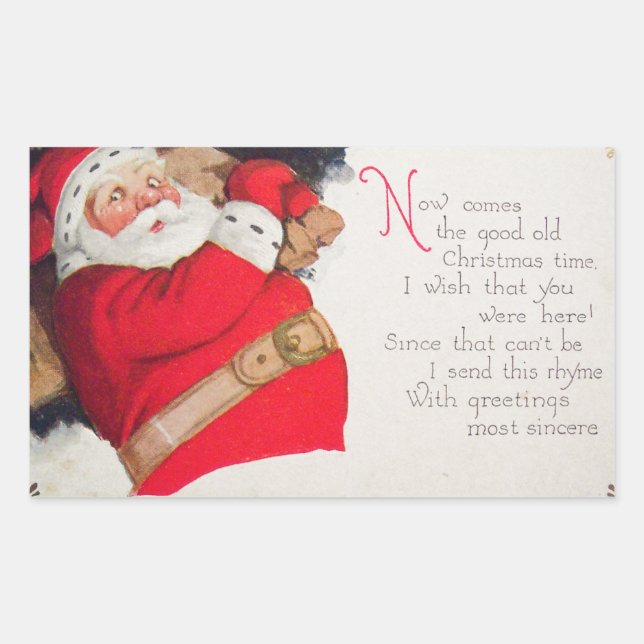 Sticker Rectangulaire Fête Noël Père Noël (Devant)