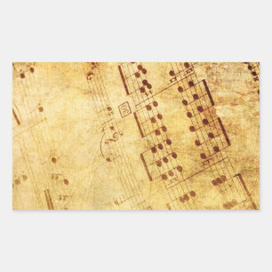 Sticker Rectangulaire Feuille d'antiquité Vintage dorée Partition