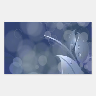 Sticker Rectangulaire Feuille de Blue Bokeh