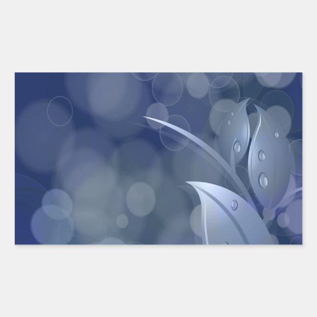Sticker Rectangulaire Feuille de Blue Bokeh (Devant)