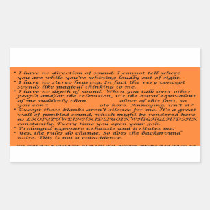 Sticker Rectangulaire Feuille de lit de surdité à un côté