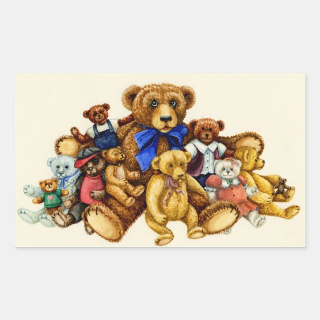 Sticker Rectangulaire Feuille rectangle DE BOUGIES DE BAIES DE TEDDDDY (Devant)