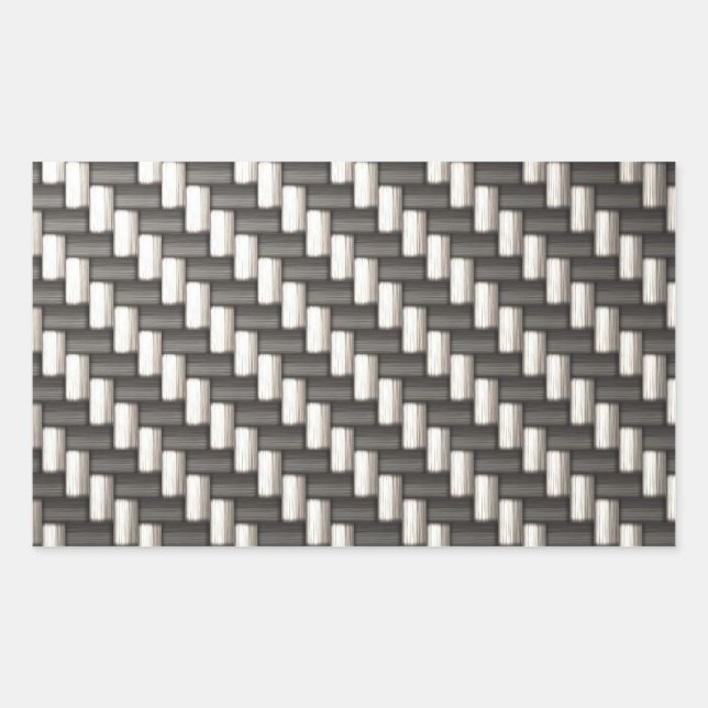 Sticker Rectangulaire Fibre réfléchissante de carbone texturée (Devant)
