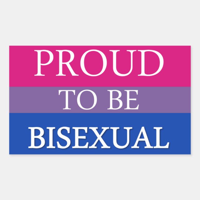 Sticker Rectangulaire Fier D'Être Bisexuel (Devant)