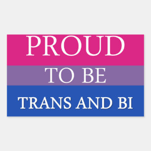 Sticker Rectangulaire Fier d'être Trans et Bi