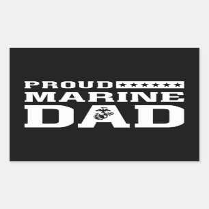 Sticker Rectangulaire Fier Marine Papa