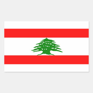 Sticker Rectangulaire Fièrement Libanais - fier d'être libanais - le