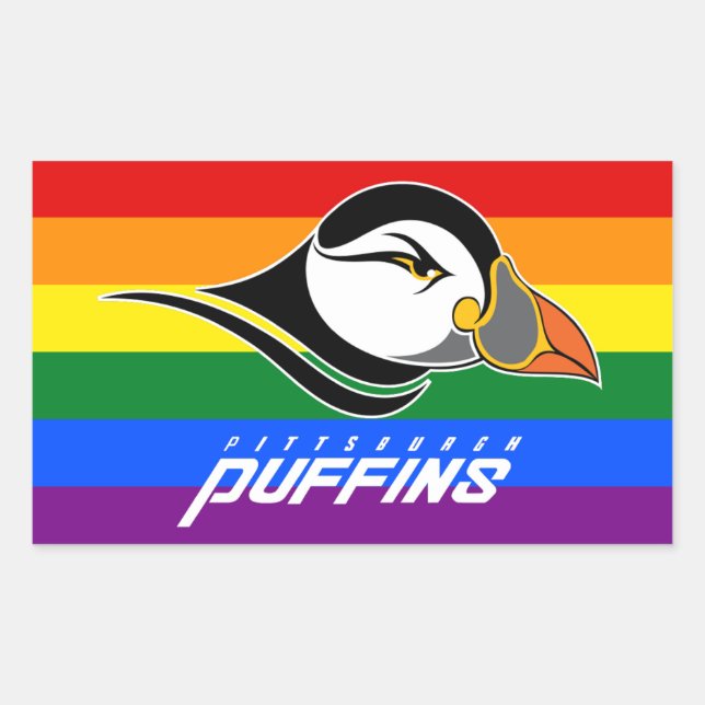 Sticker Rectangulaire Fierté des Puffins (Devant)