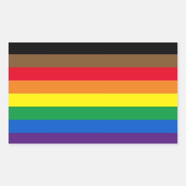 Sticker Rectangulaire Fierté lgbt lgbtq diversité inclusive rainbow flag (Devant)