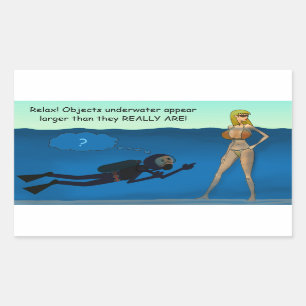STICKER RECTANGULAIRE FILLE DE PLONGÉE DE PLONGÉE SOUS L'EAU, CADEAU DE 