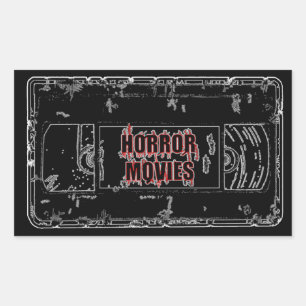 Sticker Rectangulaire Films d'horreur - Noir