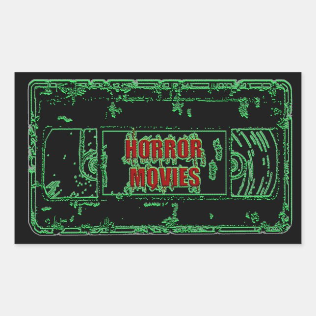 Sticker Rectangulaire Films d'horreur VHS-Neon Green (Devant)