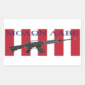 Sticker Rectangulaire Fils de Molon Labe d'autocollant de liberté