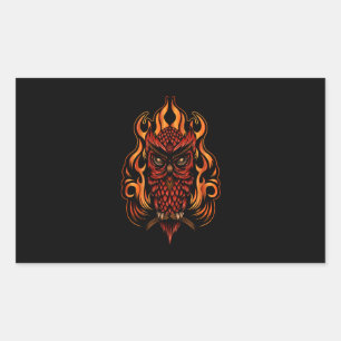 Sticker Rectangulaire Fire owl