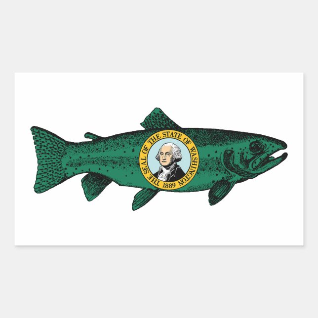 Sticker Rectangulaire Fish Washington State Truth (Devant)