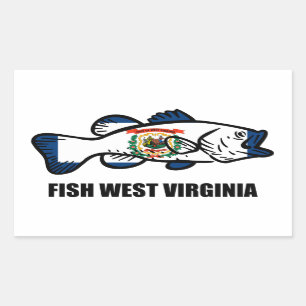 Sticker Rectangulaire Fish West Virginia
