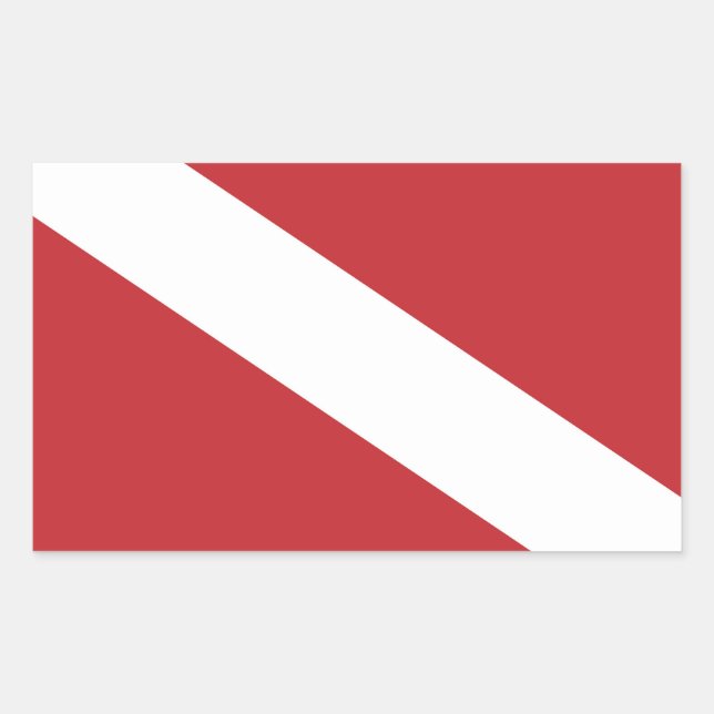 Sticker Rectangulaire Flag de Diver Down (Devant)