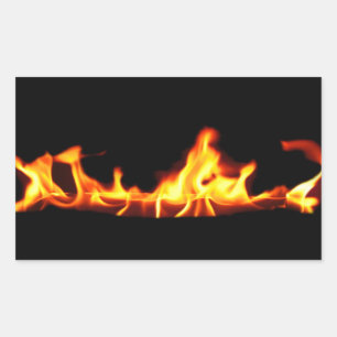 STICKER RECTANGULAIRE FLAMMES