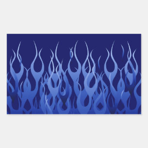 Sticker Rectangulaire Flammes cool Blue Racing