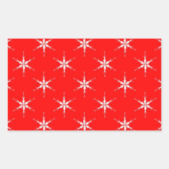 Sticker Rectangulaire Flammes De Neige En Verre Sur Arrière - plan Rouge (Devant)