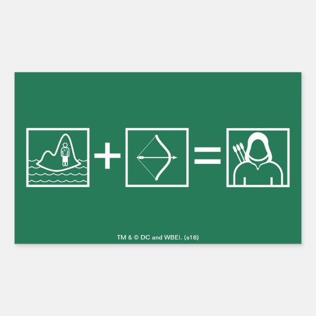 Sticker Rectangulaire Flèche | Équation de flèche verte (Devant)
