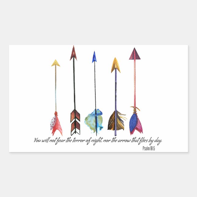 Sticker Rectangulaire Flèche Psaume 91 (Devant)