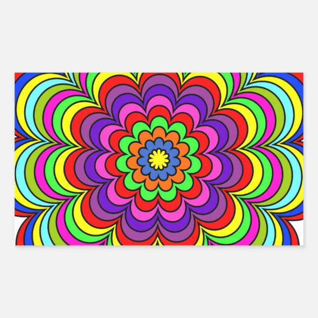 Sticker Rectangulaire Fleur (Devant)