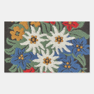 Sticker Rectangulaire Fleur alpine suisse Edelweiss