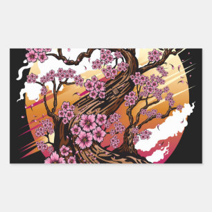 Sticker Rectangulaire Fleur de cerisier sauvage