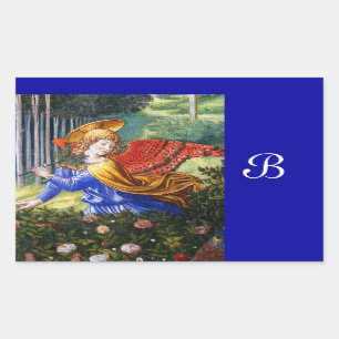 Sticker Rectangulaire Fleurs de rassemblement d'anges dans un paysage cé