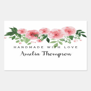 Sticker Rectangulaire Fleurs Élégantes Personnalisées Fabriquées à la Ma