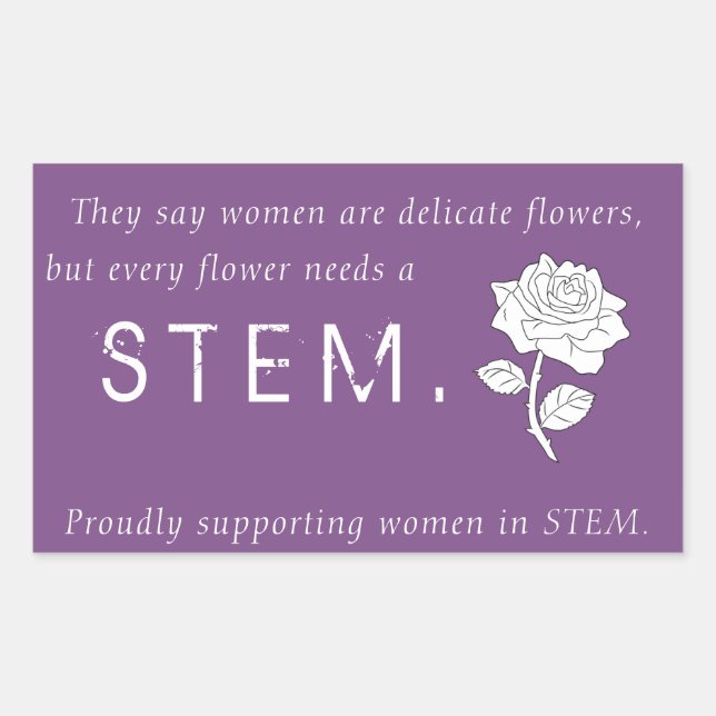 Sticker Rectangulaire Fleurs en STEM (Devant)