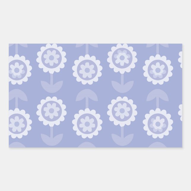 Sticker Rectangulaire Fleurs florales violettes d'art motif Abstrait (Devant)
