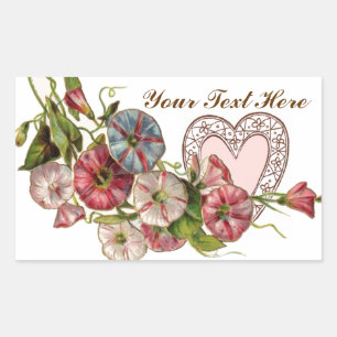 Sticker Rectangulaire Fleurs Valentine