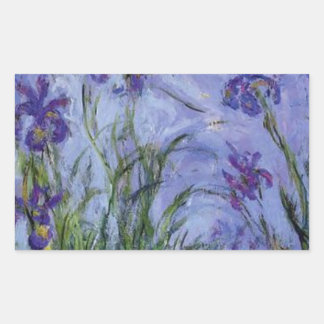 Sticker Rectangulaire fleurs vintage lilas iris 1917 Monet flore art