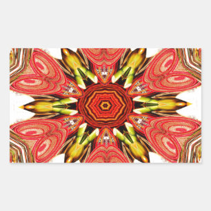 Sticker Rectangulaire Flore de doodle coloré coeur sans soudure star.jpg