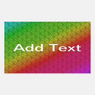 Sticker Rectangulaire Flore vert rouge arc-en-ciel dégradé Mélange diago